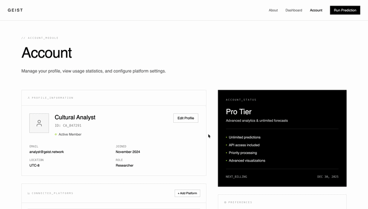 GEIST interface
